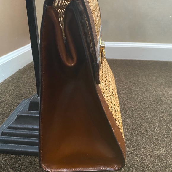 🇮🇹 Made in Italy Beige & Brown Straw Shoulder Bag 🇮🇹 - Picture 8 of 13